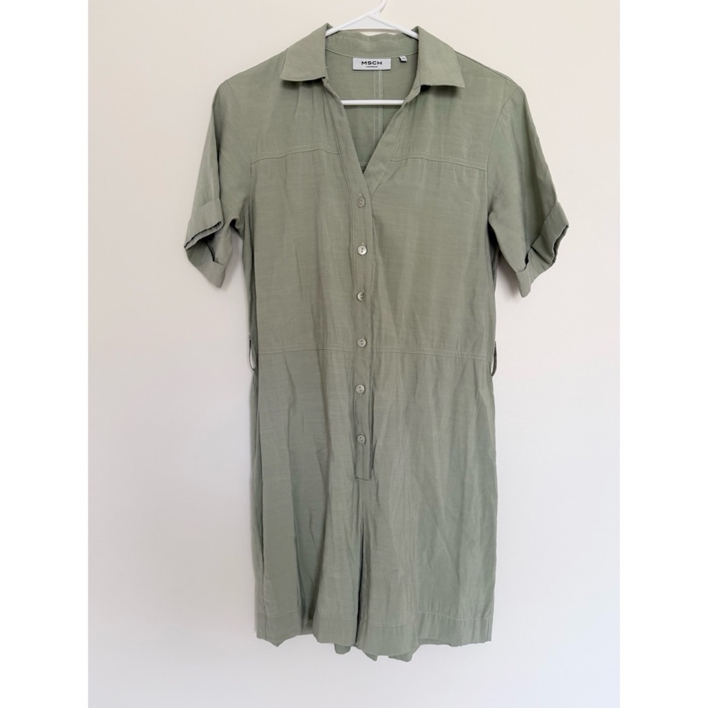 MSCH Copenhagen Green Button-Up Romper